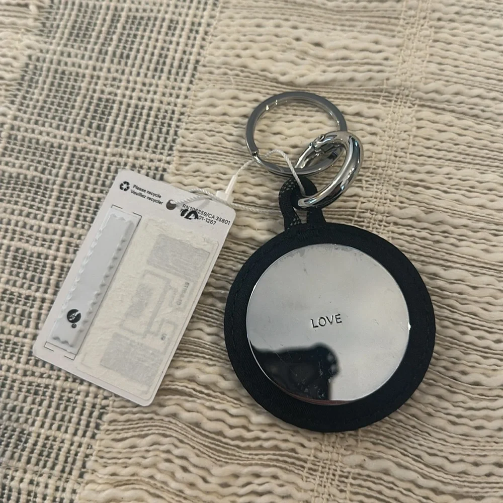 Lululemon Black and Silver Logo Bag Charm & Keychain in “LOVE” NEW - Picture 9 of 9